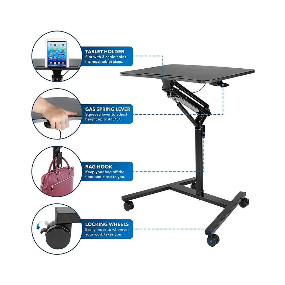 Standing Desks*Mount-It! 28"W Manual Adjustable Standing Desk, Black (MI-7969)