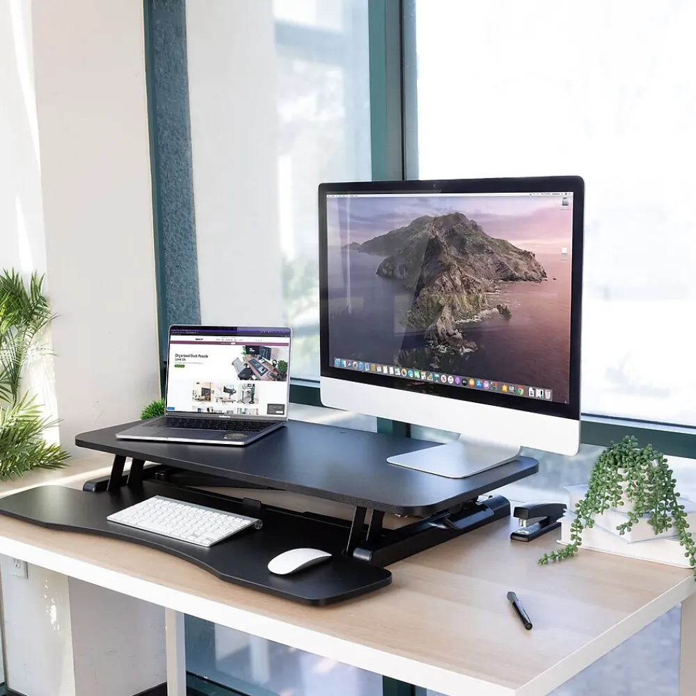 Standing Desks*Mount-It! 36"W Manual Adjustable Standing Desk Converter, Black (MI-8050)