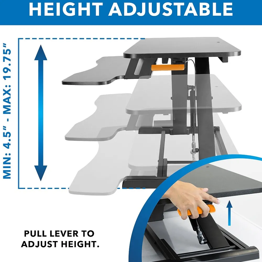 Standing Desks*Mount-It! 36"W Manual Adjustable Standing Desk Converter, Black (MI-8050)