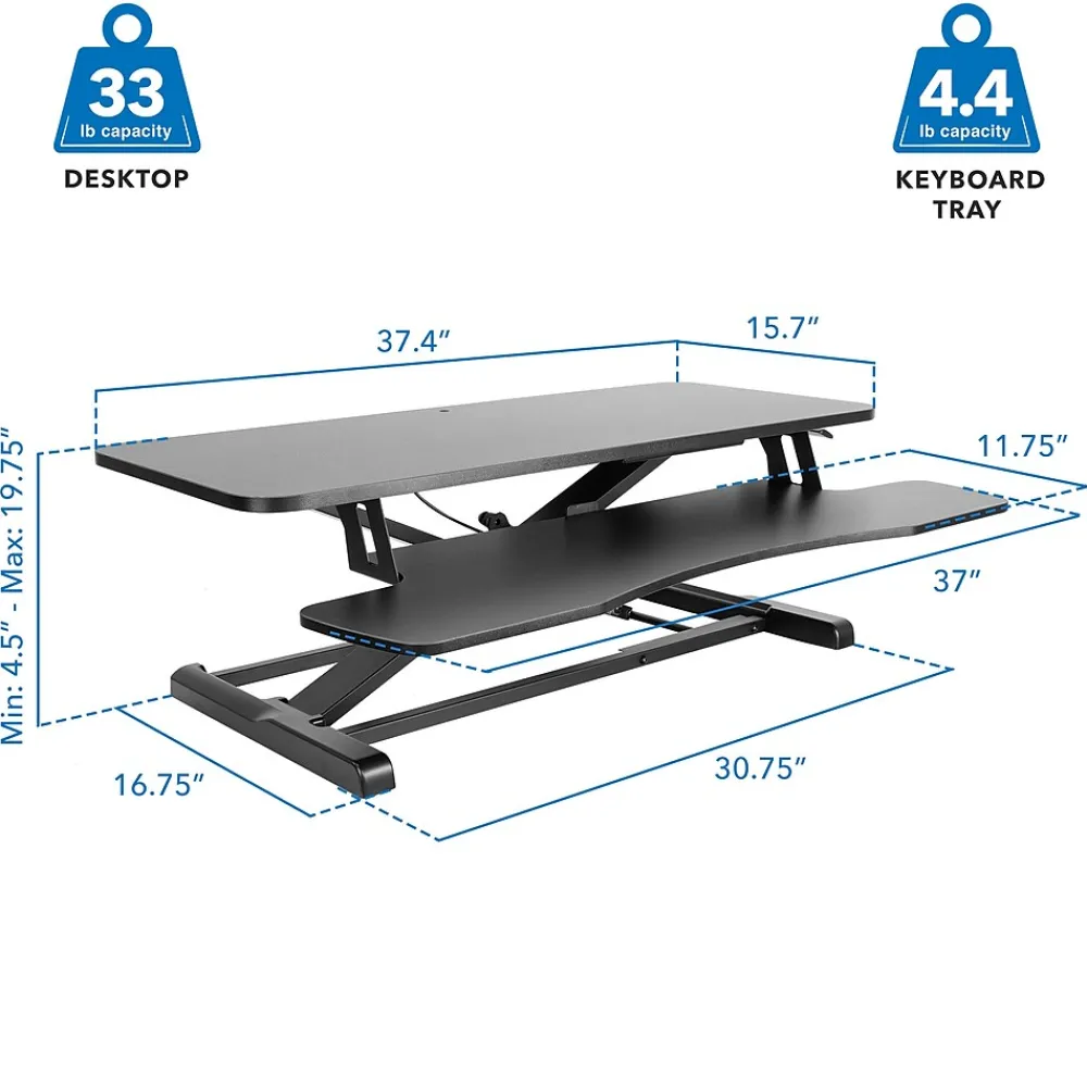 Standing Desks*Mount-It! 36"W Manual Adjustable Standing Desk Converter, Black (MI-8050)