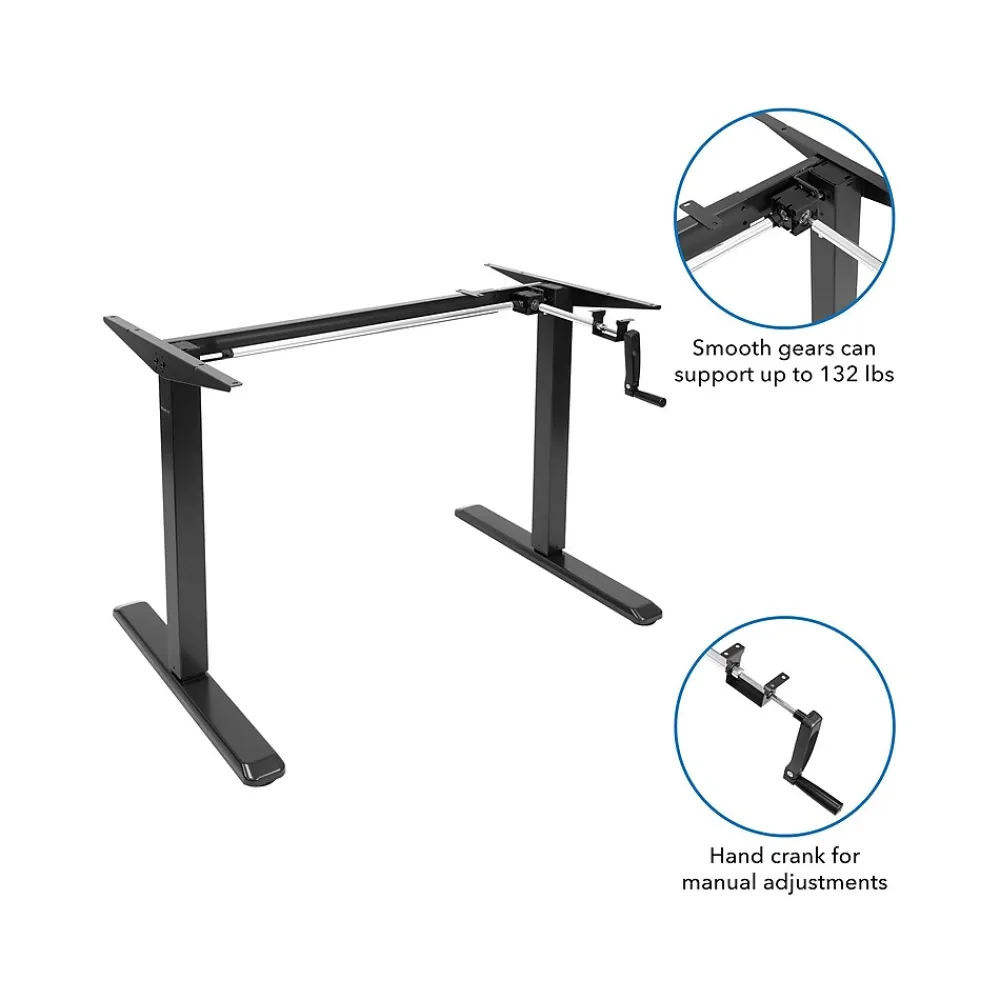 Standing Desks*Mount-It! 48"W Manual Adjustable Standing Desk, White/Black (MI-18069)