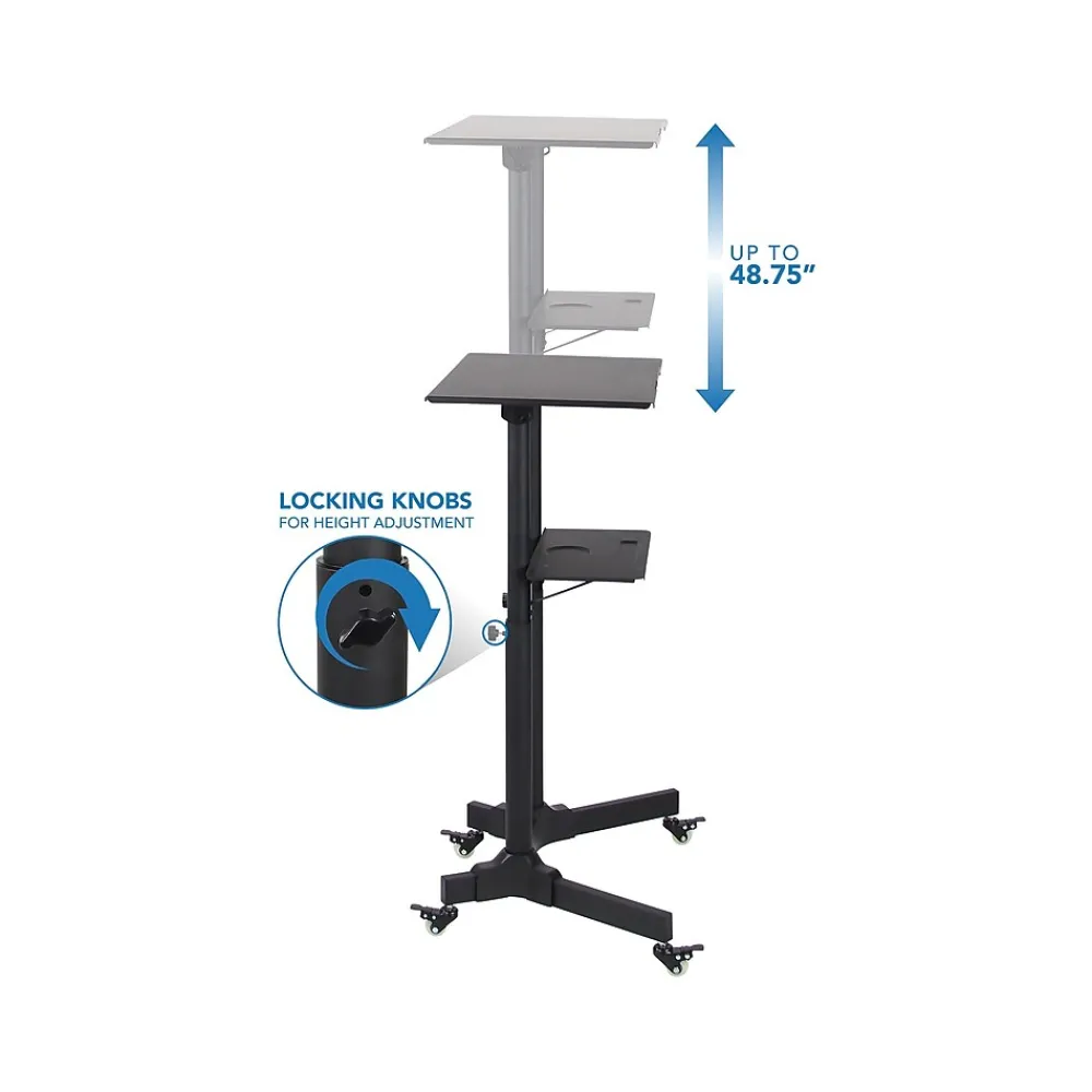 Standing Desks*Mount-It! 24"W Portable Lectern Adjustable Aluminum Standing Podium, Black (MI-7971)