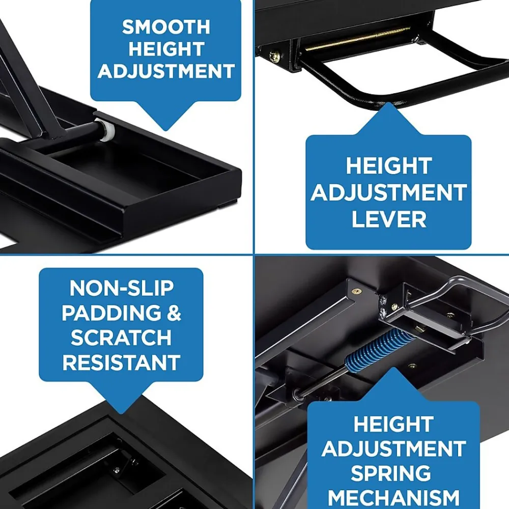 Standing Desks*Mount-It! 32"W Rectangular Adjustable Metal Standing Desk Converter, Black (MI-7929BLK)