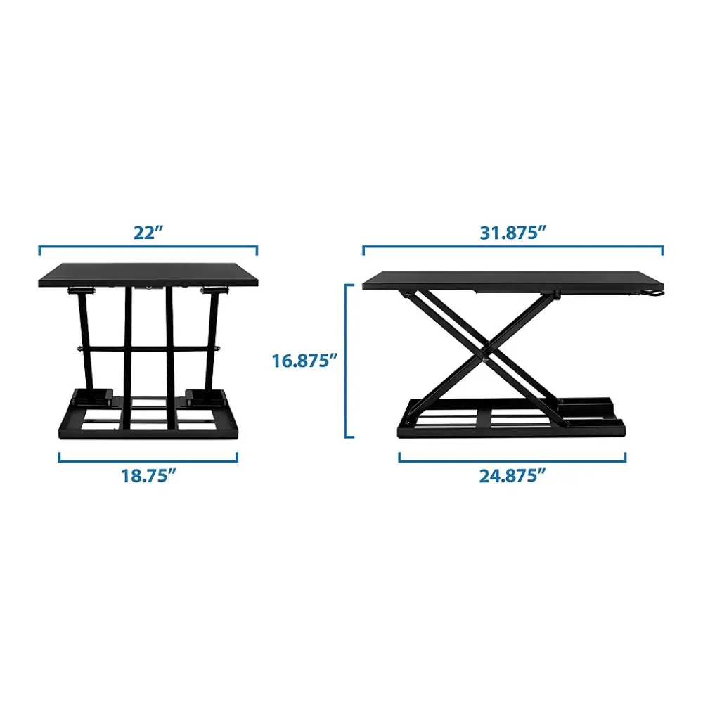 Standing Desks*Mount-It! 32"W Rectangular Adjustable Metal Standing Desk Converter, Black (MI-7929BLK)