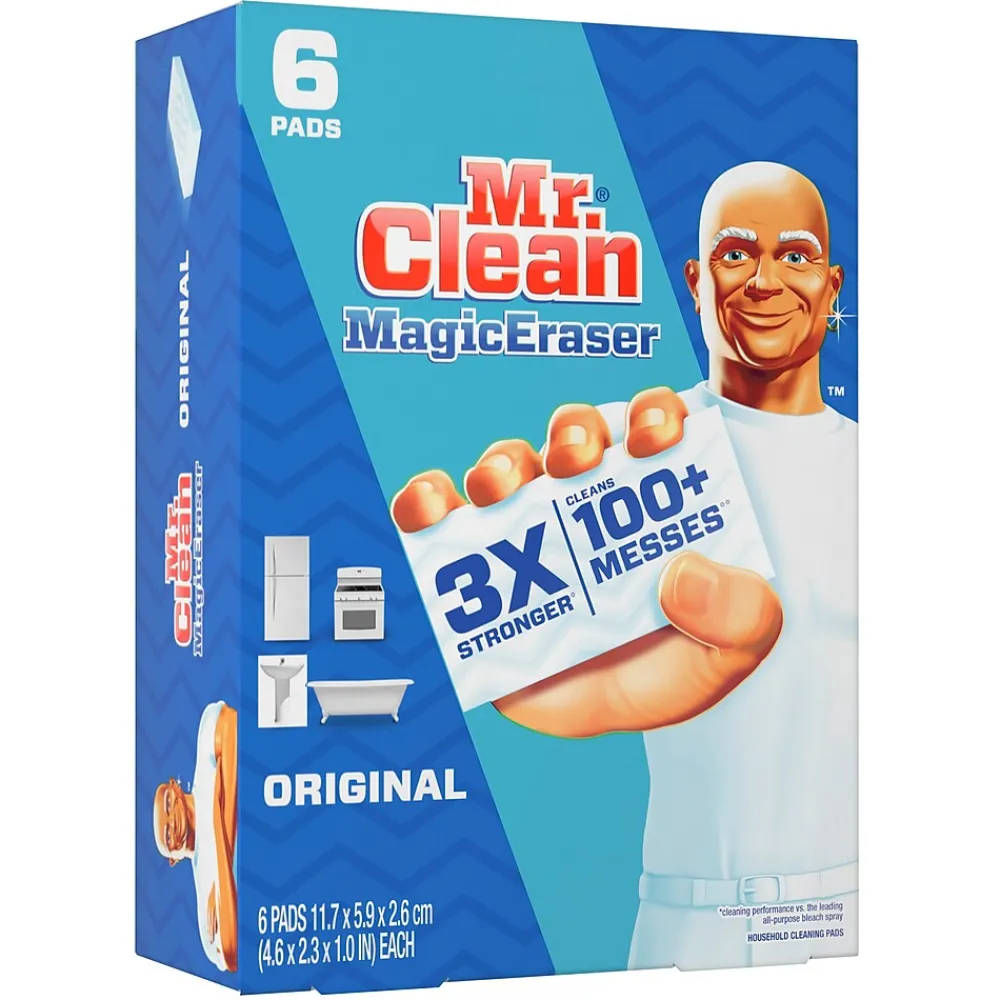 Magic Eraser Original White Scouring Pad, 6 Pads/Pack, 6 Packs/Carton (79009)<Mr. Clean New