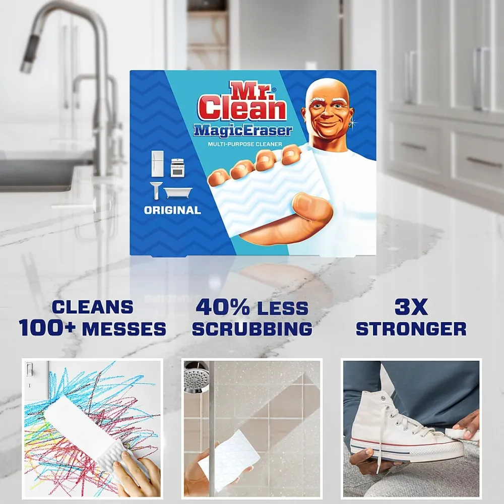 Magic Eraser Original Scrubber, White, 10 Pads/Pack (32333/69516)<Mr. Clean Clearance
