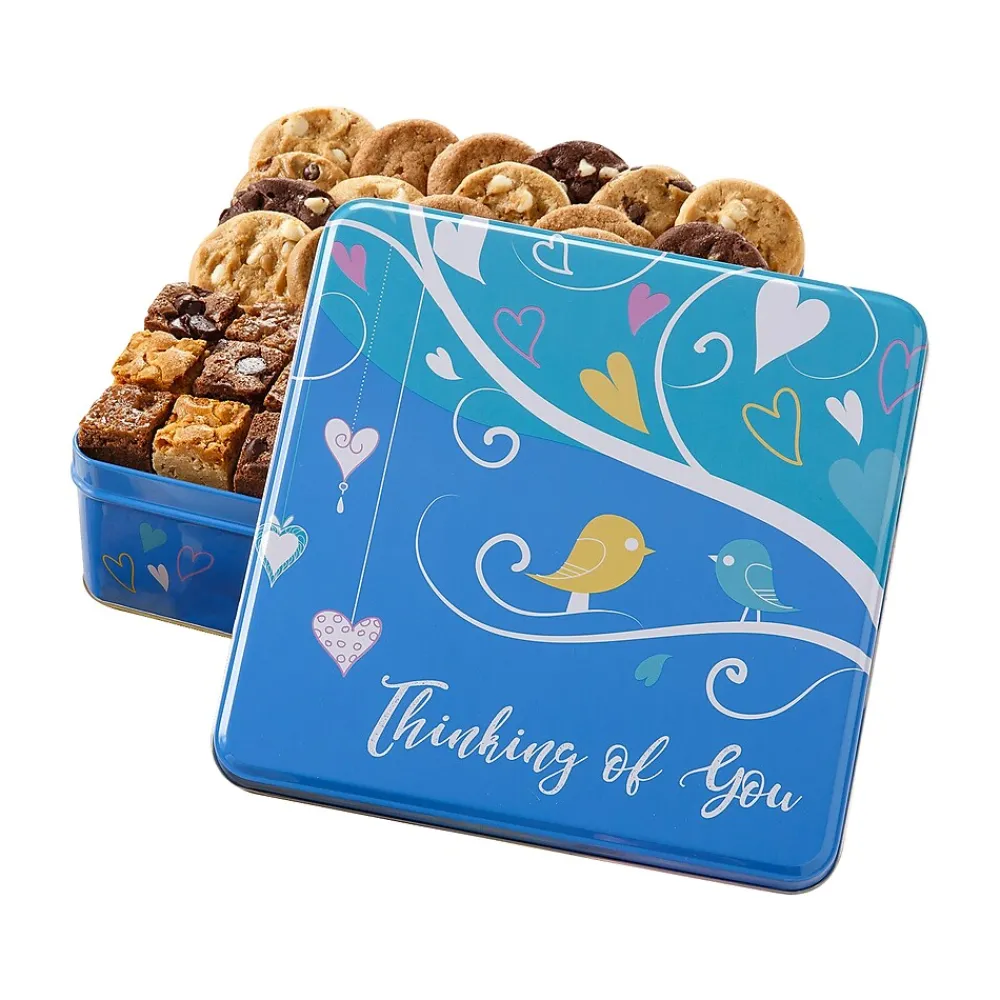Mrs. Fields Nibblers Cookie, Brownie Bite and Frosted Cookie Thinking Of You TinVariety Pack, (ST21EVCTIN026)