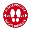 National Marker Projector Lens, "Please Practice Social Distancing," 2.5" x 2.5", Red/White (VSPL7)