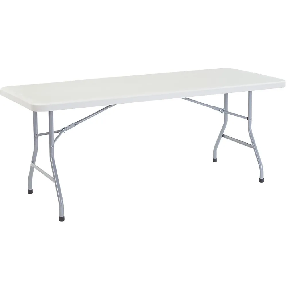 Folding Tables*National Public Seating BT3000 Series 6' x 30" Plastic Folding Table, Speckled Gray (BT3072)
