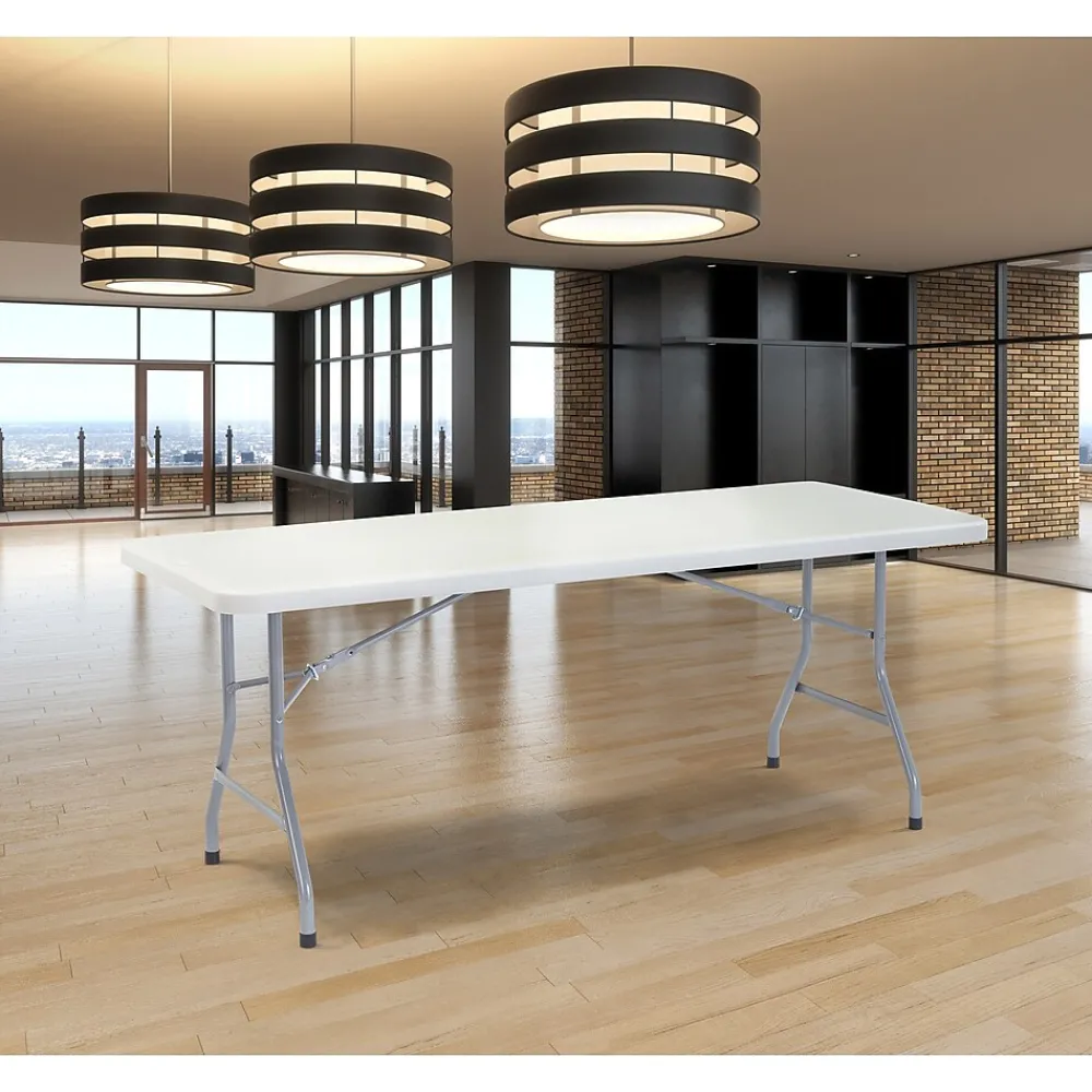 Folding Tables*National Public Seating BT3000 Series 6' x 30" Plastic Folding Table, Speckled Gray (BT3072)