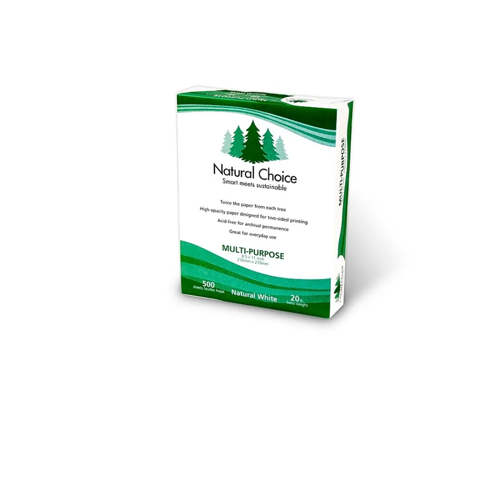Multipurpose Paper*Natural Choice 8.5" x 11" Multipurpose Paper, 20 lbs., 92 Brightness, 5000 Sheets/Carton (MNW000-01)