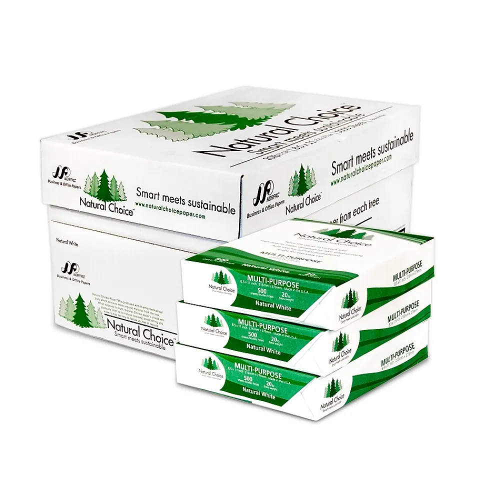 Multipurpose Paper*Natural Choice 8.5" x 11" Multipurpose Paper, 20 lbs., 92 Brightness, 5000 Sheets/Carton (MNW000-01)
