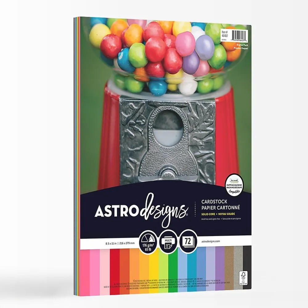 Card Stock*Neenah Paper Astrodesigns 65 lb. Cardstock Paper, 8.5" x 11", Starter Pack, 72 Sheets/Pack (46407-02)