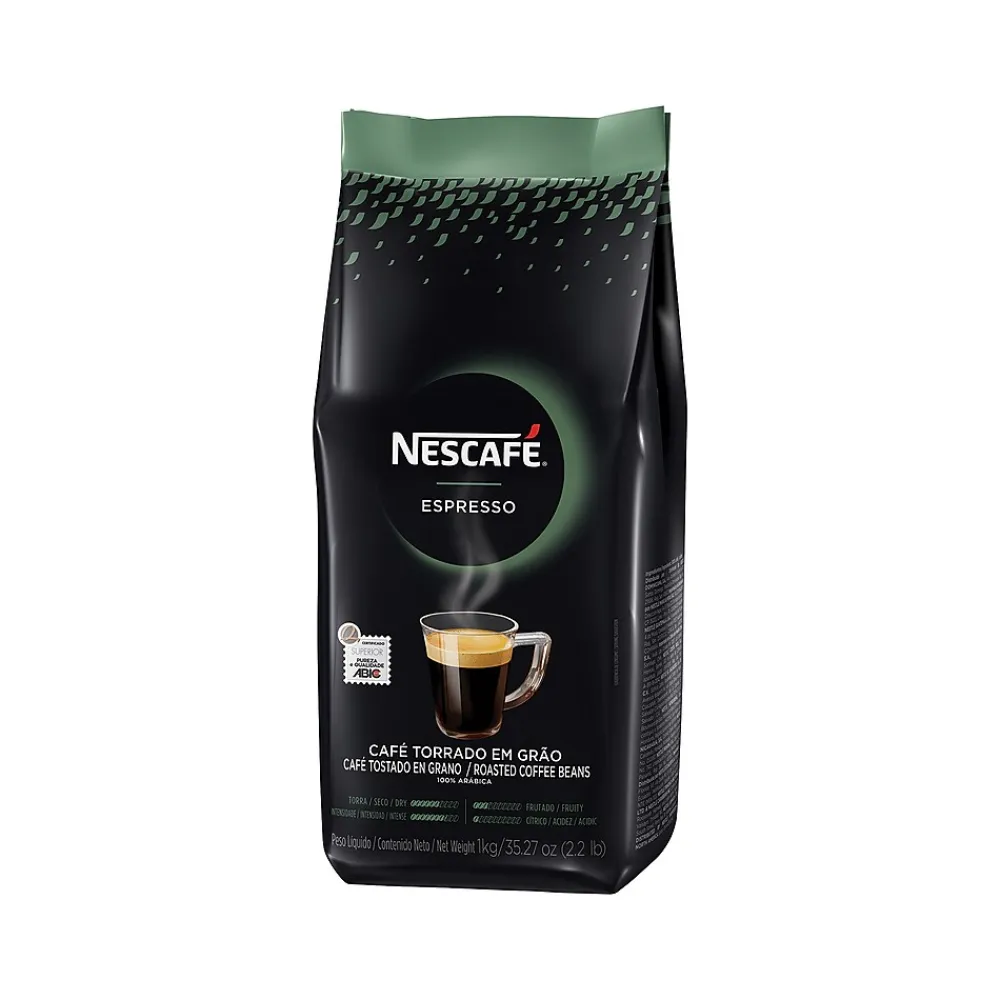 Nescafe Espresso Whole Bean Coffee, Medium Roast, 35.27 oz., 6/Carton (12338492)