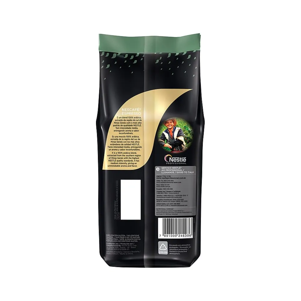 Nescafe Espresso Whole Bean Coffee, Medium Roast, 35.27 oz., 6/Carton (12338492)