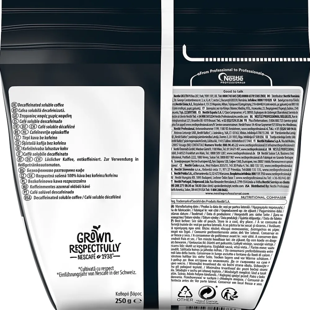 Nescafe Ristretto Decaf, Decaffeinated Soluble Coffee, .5 Lb (4 Bags)