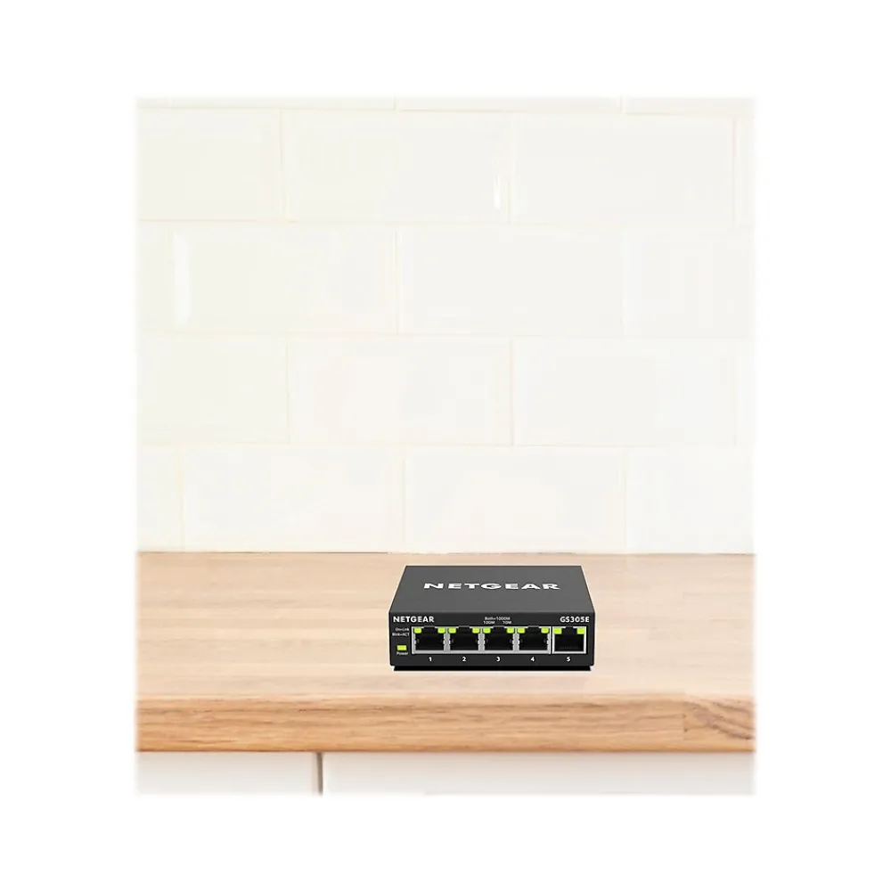 Hot Netgear 300 Series Plus 5-Port Gigabit Ethernet Managed Switch, Black (GS305E-100NAS)