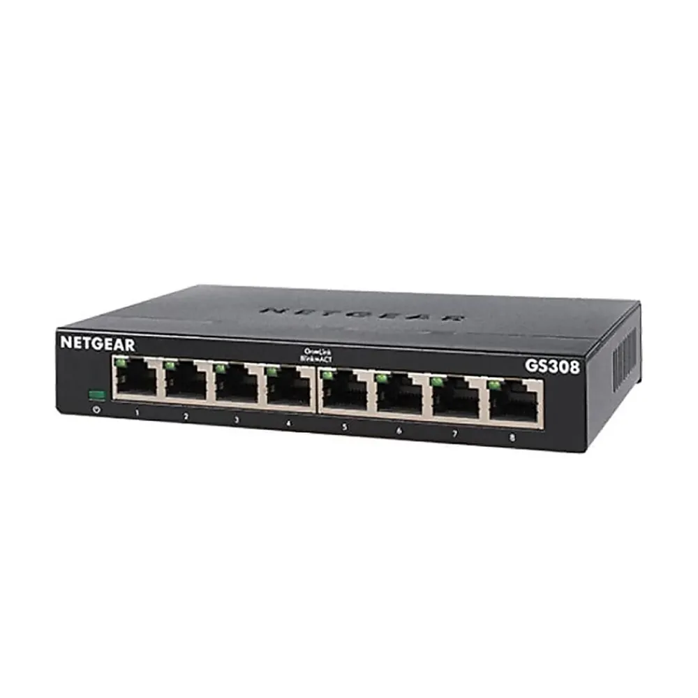 Netgear 300 Series 8-Port Gigabit Ethernet Unmanaged Switch, Black (GS308-300PAS)