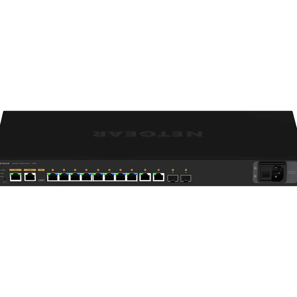 New Netgear AV Line 10-Port Gigabit Ethernet Managed Switch, Black (GSM4212PX-100NAS)