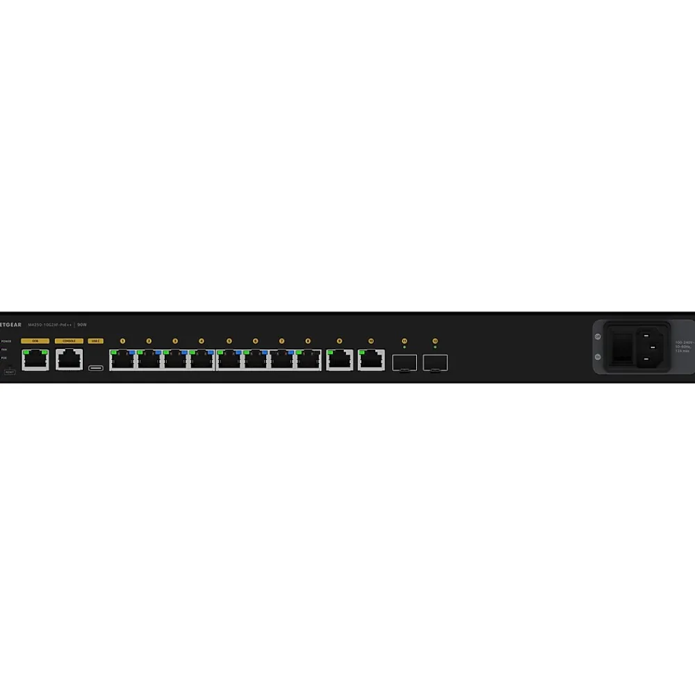 Online Netgear AV Line 10-Port Gigabit Ethernet Managed Switch, Black (GSM4212UX-100NAS)