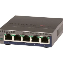 New Netgear ProSafe 5-Port Gigabit Ethernet Smart Switch, Gray (GS105E-200NAS)