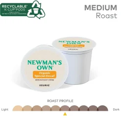 Newman's Own Organic Special Decaf Coffee Keurig K-Cup Pod, Medium Roast, 96/Carton (4051CT)