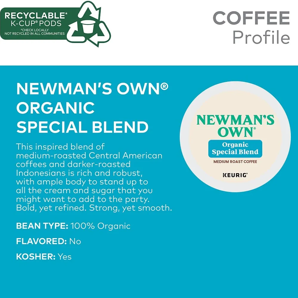 Newman's Own Special Blend Coffee Keurig® K-Cup® Pods, Medium Roast, 48/Box (373293)