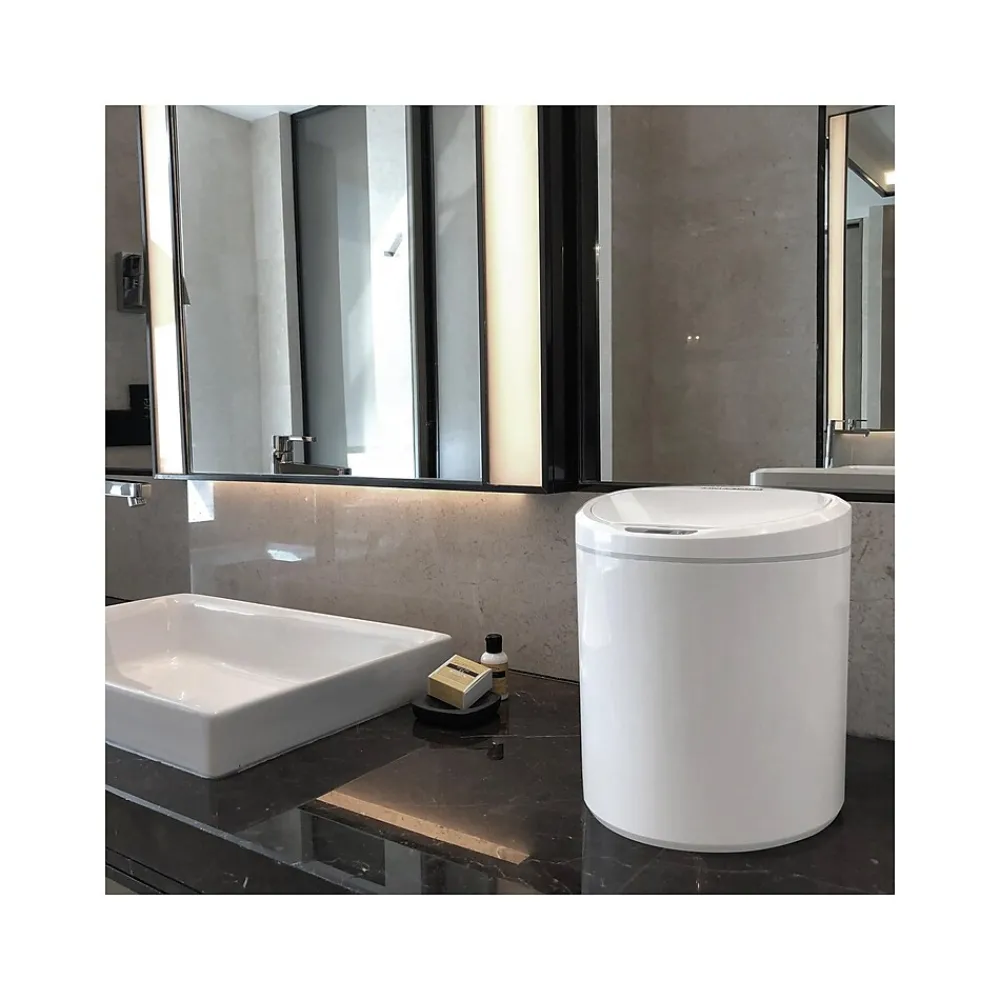 Plastic Sensor Trash Can, 2.6-Gallon, White (DZT-10-29)<Nine Stars Hot