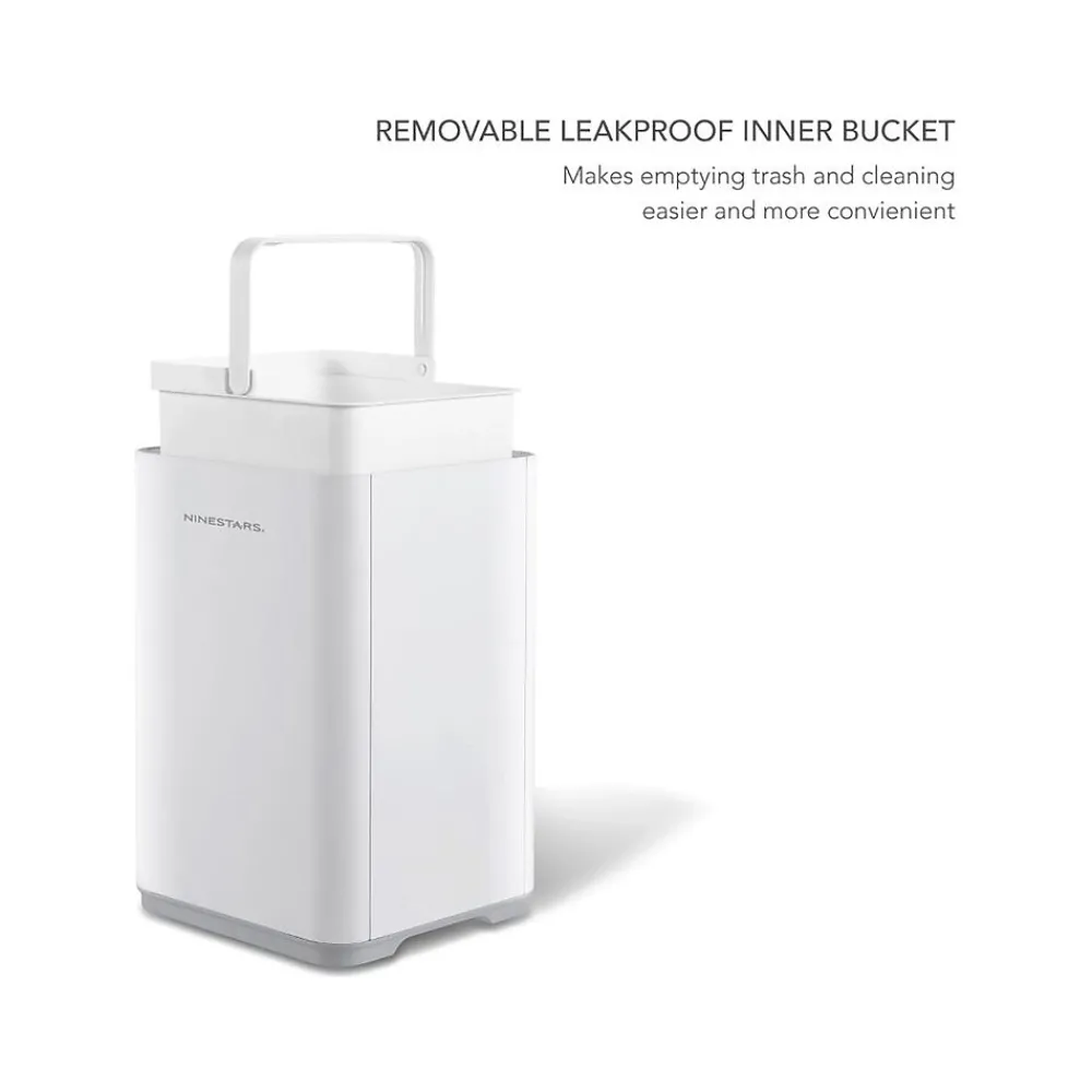 Plastic Sensor Trash Can, 2.6-Gallon, White (DZT-10-35)<Nine Stars Discount