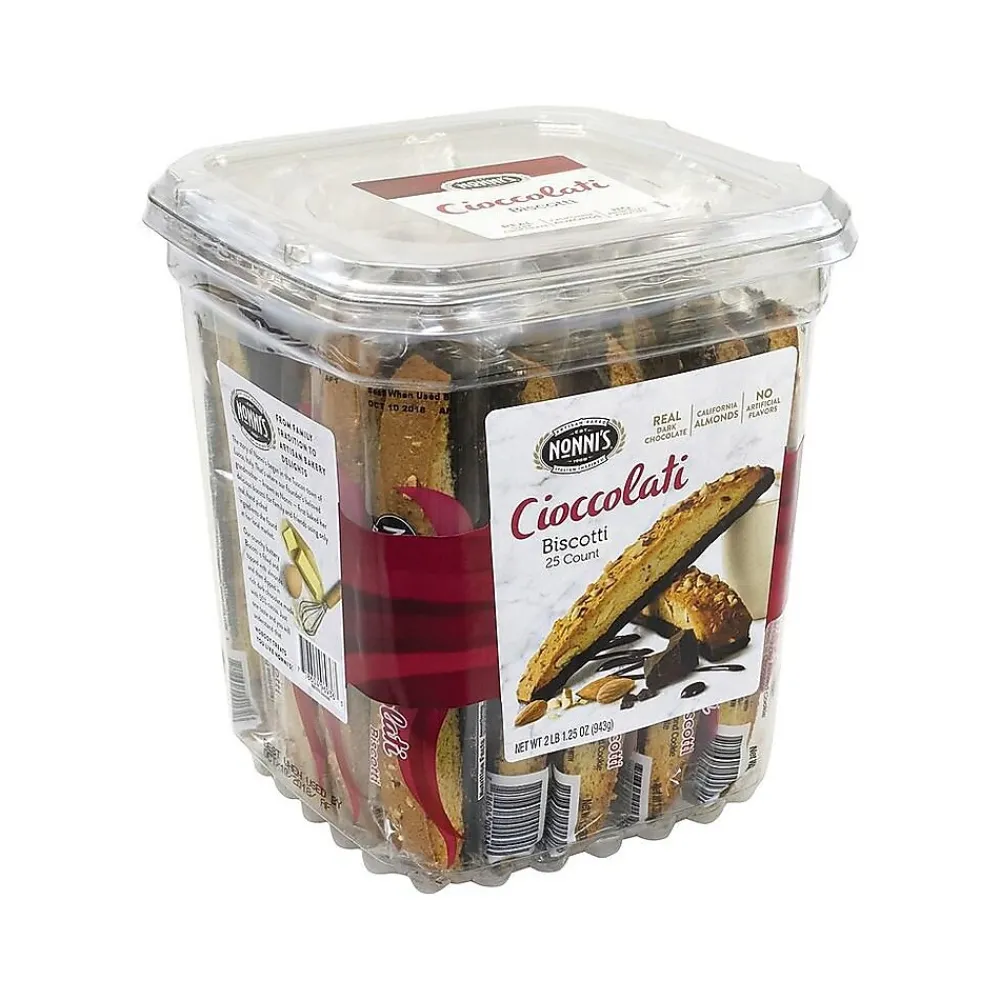 Nonni's Individually Wrapped Cioccolati Biscotti Cookies, 1.25 oz, 25/Pack(Nonnis)