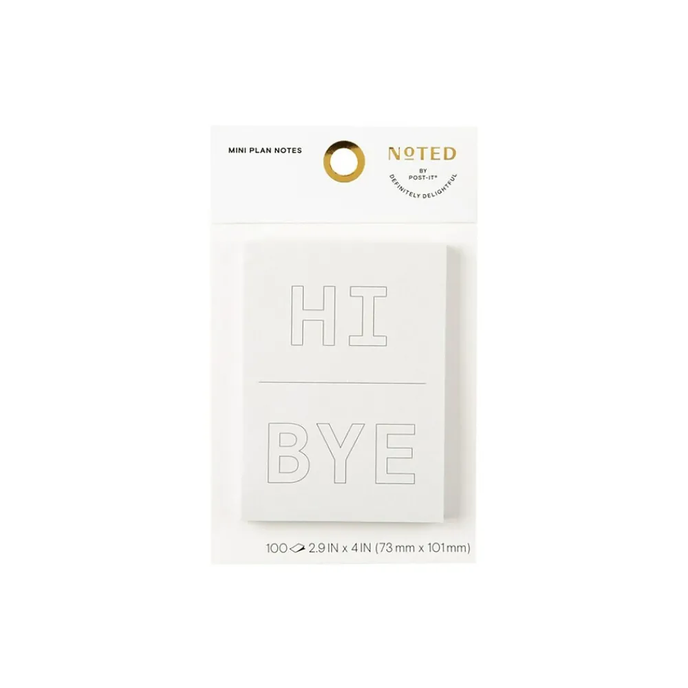 Post-It Notes*Post-it Noted by ® Grey Hi and Bye Notes, 2.9" x 4", 100 Sheets/Pad (NTD5-34-HB)