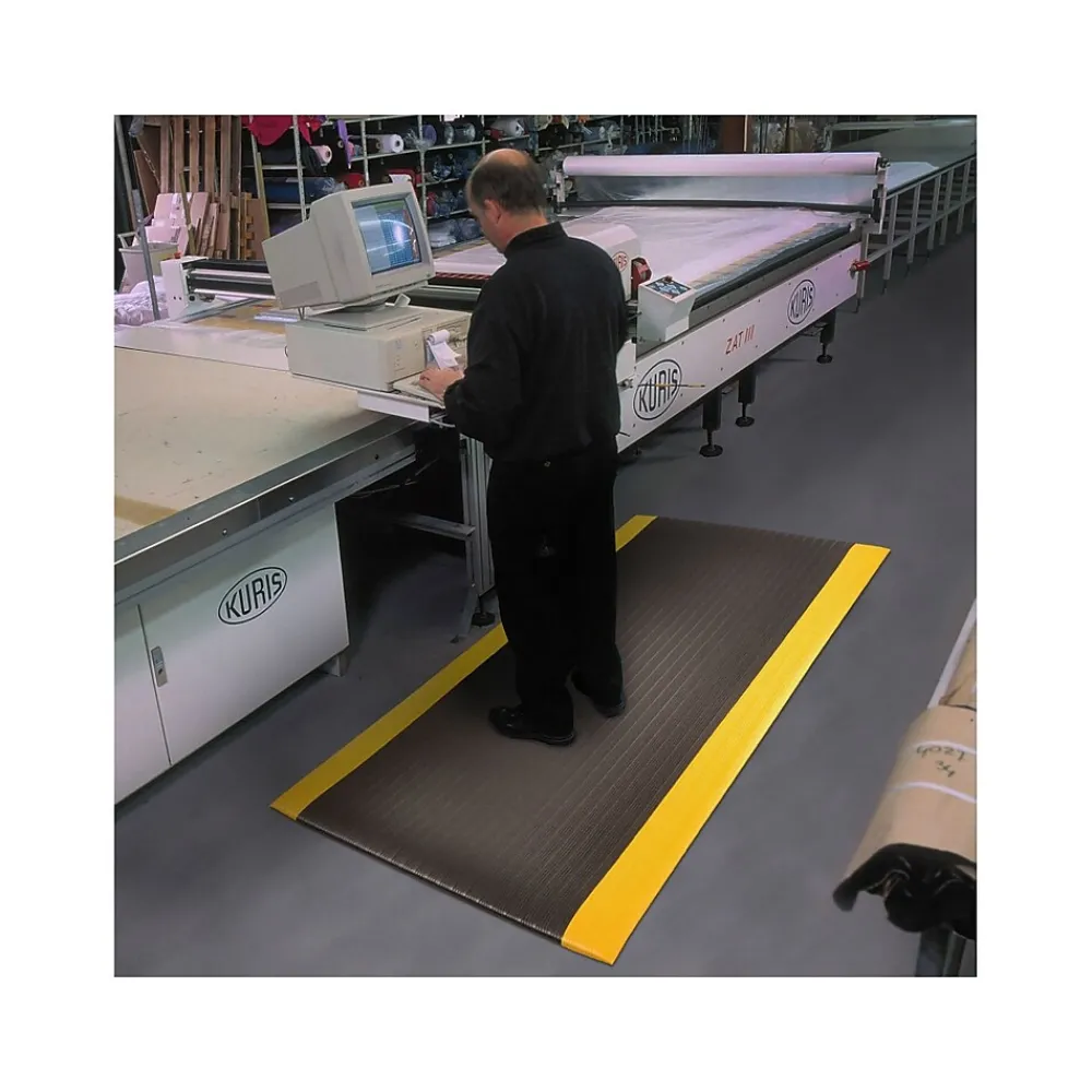 NoTrax Airug Anti-Fatigue Mat, 36" x 24", Black/Yellow (410S0523BY)