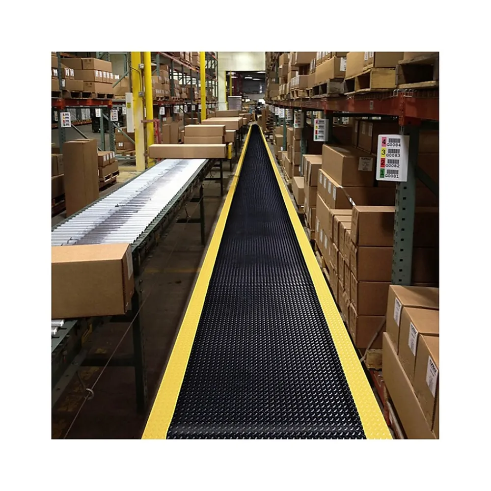 NoTrax Cushion Trax Anti-Fatigue Mat, 60" x 36", Black/Yellow (479S0035YB)