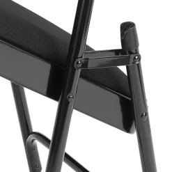 Folding & Stacking*National Public Seating NPS 2300 Series Fabric Padded Triple Brace Double Hinge Premium Folding Chairs, Midnight Black/Black, 4 Pack (2310/4)