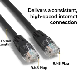 NXT Technologies ™ 14' CAT-6 Cable, Black (NX29776)