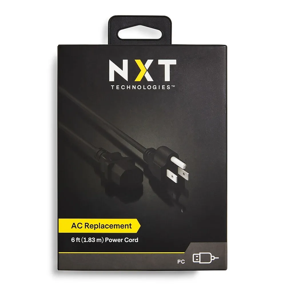 NXT Technologies 6' Desktop/Monitor Power Cord, Black (NX29759)