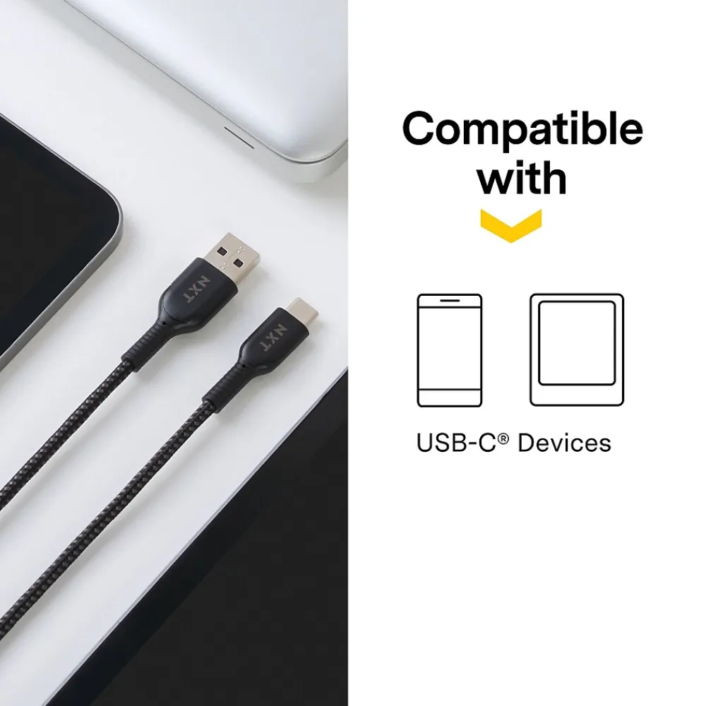 ™ 4 Ft. Braided USB-C to USB-A Cable, Black (NX60473)<NXT Technologies Outlet