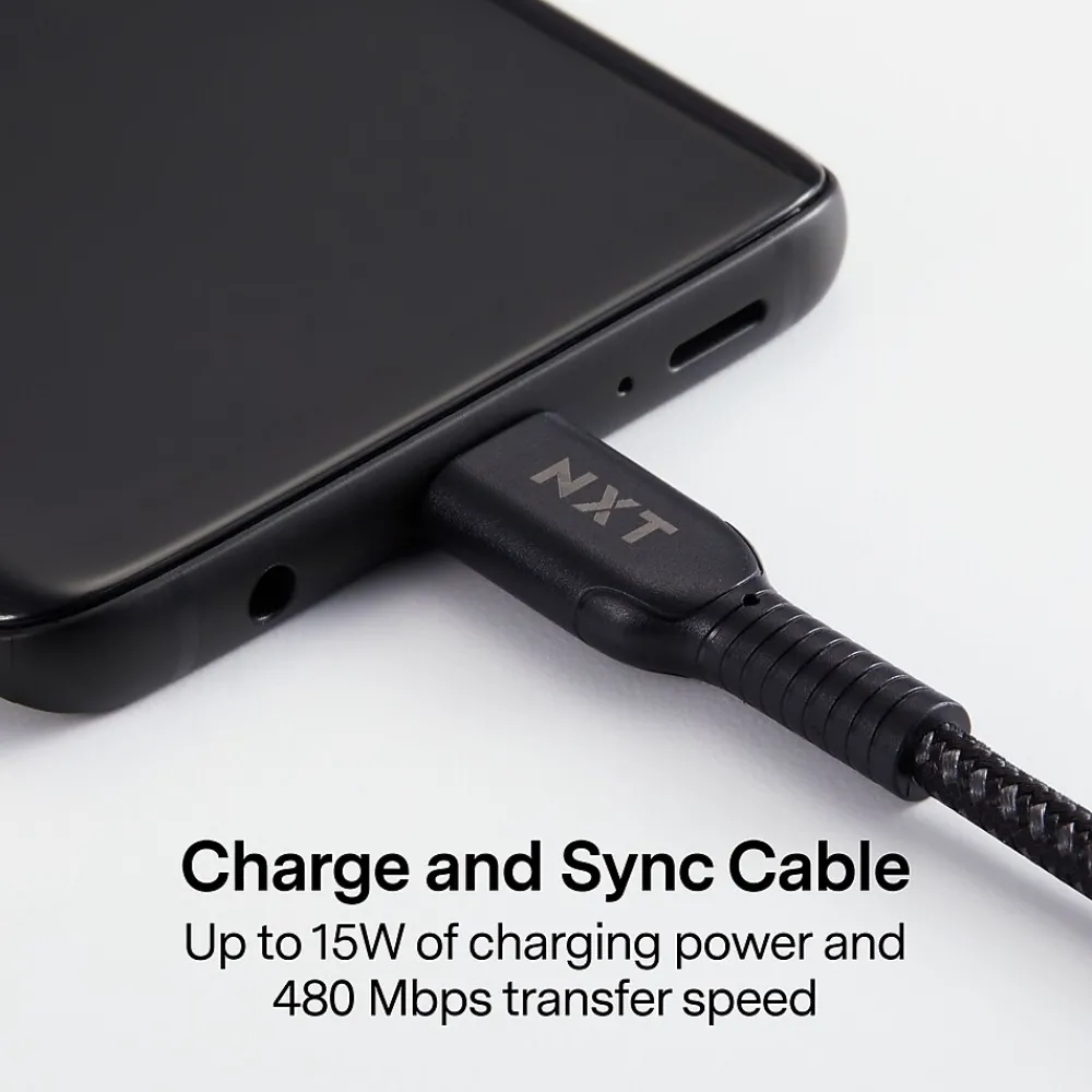 ™ 4 Ft. Braided USB-C to USB-A Cable, Black (NX60473)<NXT Technologies Outlet