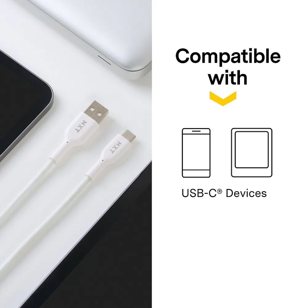 ™ 4 Ft. Braided USB-C to USB-A Cable, White (NX60474)<NXT Technologies Hot