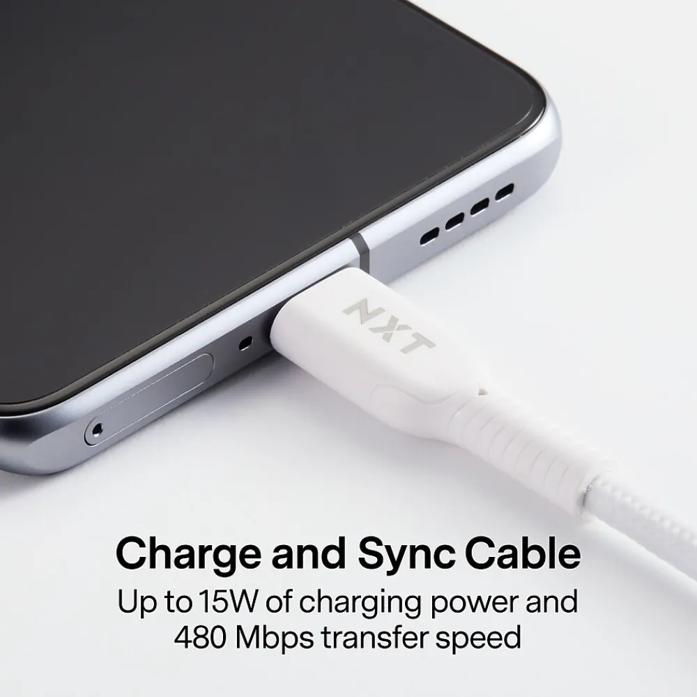 ™ 4 Ft. Braided USB-C to USB-A Cable, White (NX60474)<NXT Technologies Hot