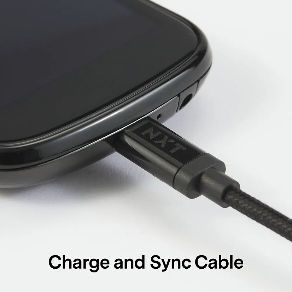 4 Ft. Braided USB-A to Micro-USB Charging Cable for Samsung/Android, Black (NX54334)<NXT Technologies Sale