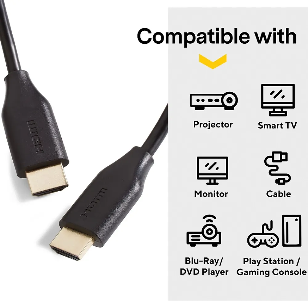 NXT Technologies ™ 8' HDMI 4K Audio/Video Monitor Cable, Male to Male, Black (NX29739)