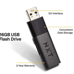 Clearance NXT Technologies ™ 16GB USB 3.0 Type A Flash Drive, Black, 10/Pack (NX56890-US/CC)