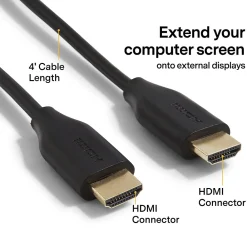 NXT Technologies ™ NX29738 4' HDMI 4K Audio/Video Cable, Male to Male, Black