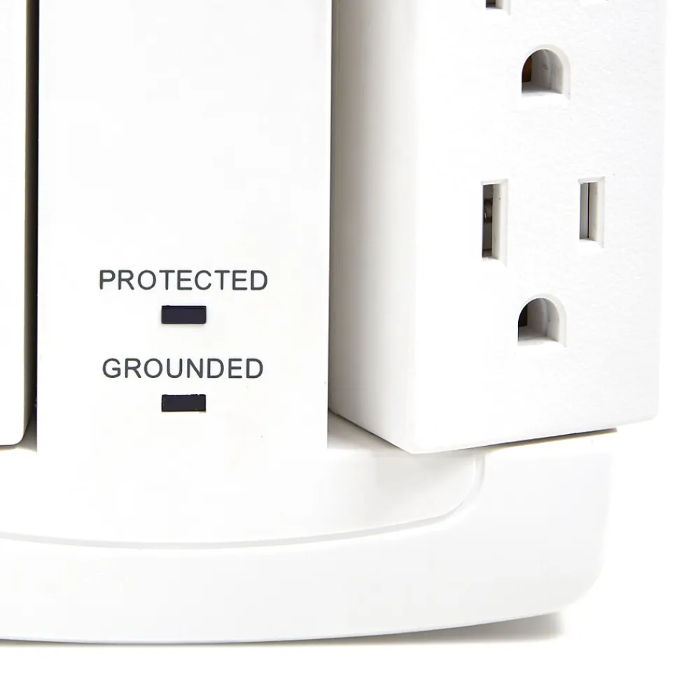 NXT Technologies ™ 6-Outlet 2 USB Swivel Wall Tap, 900 Joules (NX54322)