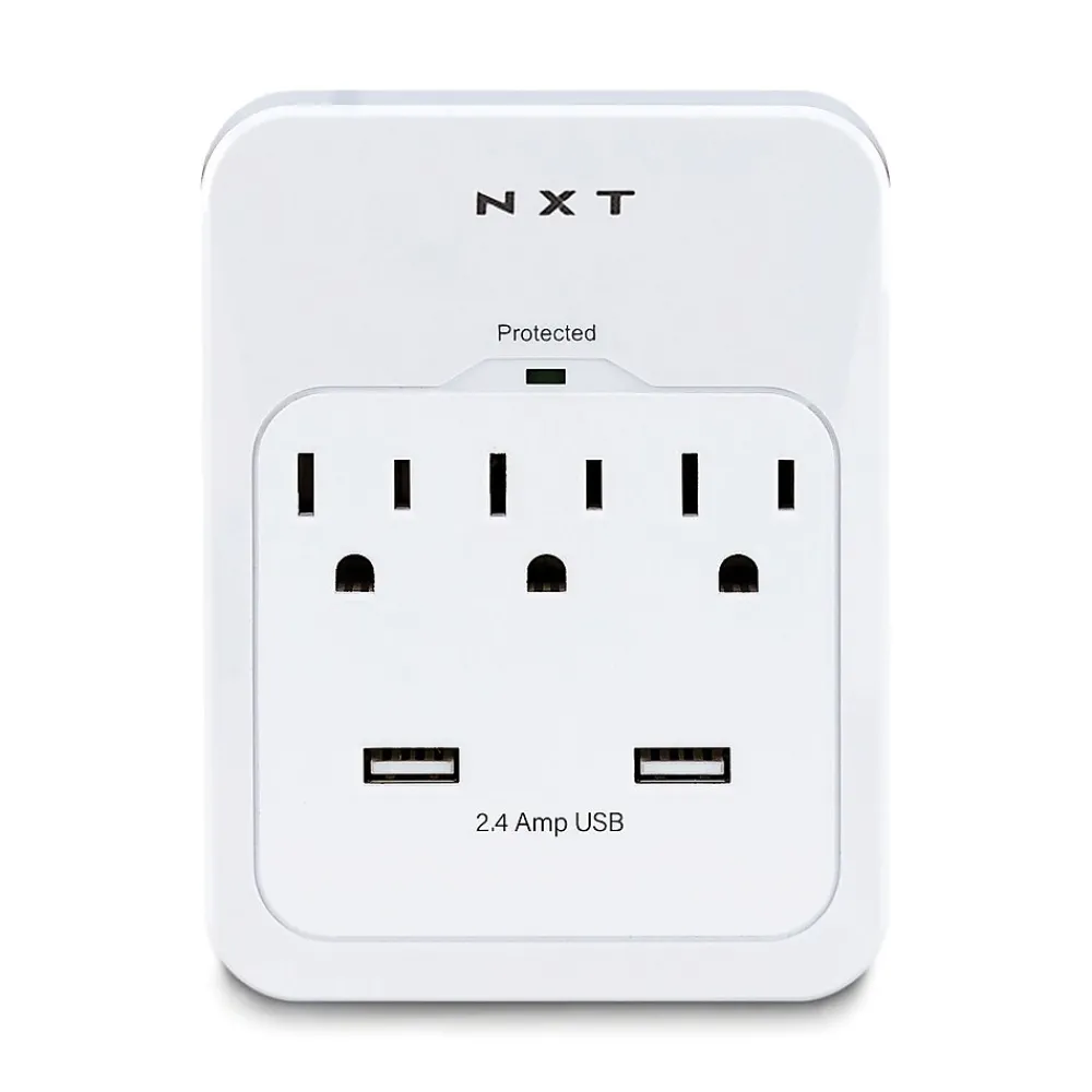 NXT Technologies ™ 3-Outlet Plus USB Surge Protector Wall Mount, 600 Joules (NX54320)
