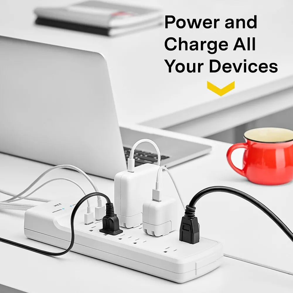 NXT Technologies ™ 10-Outlet Plus USB Surge Protector, 6' Cord, 3000 Joules (NX54318)