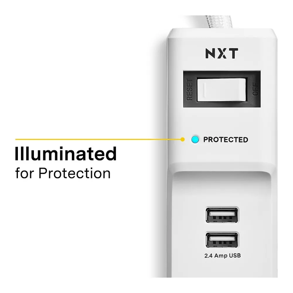 NXT Technologies ™ 6-Outlet Plus USB Surge Protector, 6' Cord, 900 Joules (NX54315)