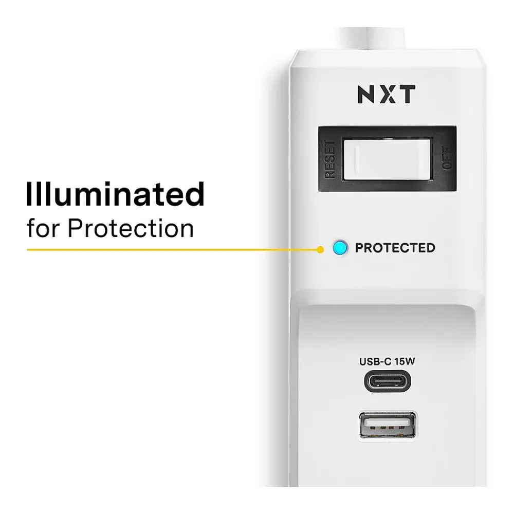 NXT Technologies ™ 6-Outlet Plus USB Surge Protector, 4' Cord, 1500 Joules (NX61426)