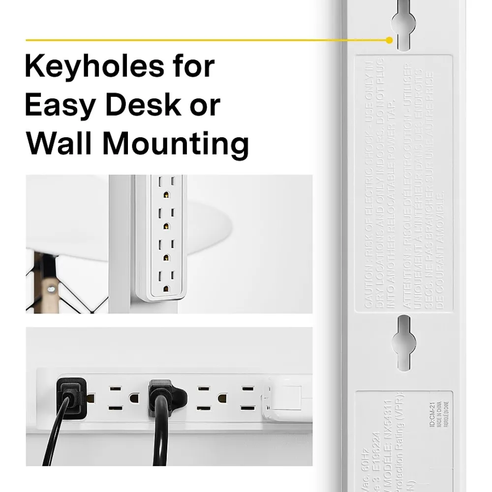 NXT Technologies ™ 6-Outlet Surge Protector, 8' Cord, 900 Joules (NX54314)